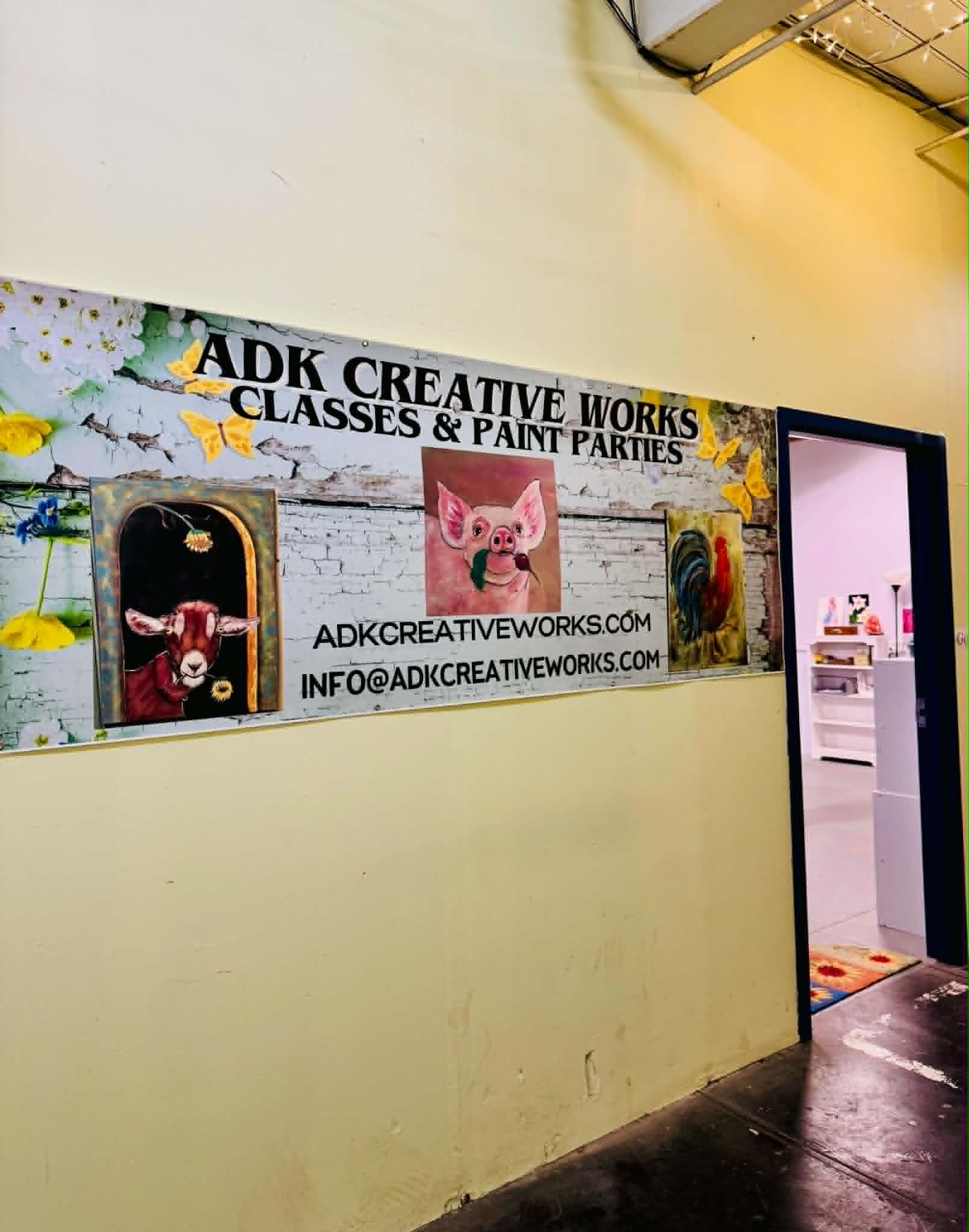 ADK Creative Works sign at Studio G07